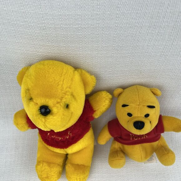 Vintage Sears & Disney Rattle Winnie the Pooh Plush Stuffed Animal Toy Lot Of 2 - Picture 8 of 11
